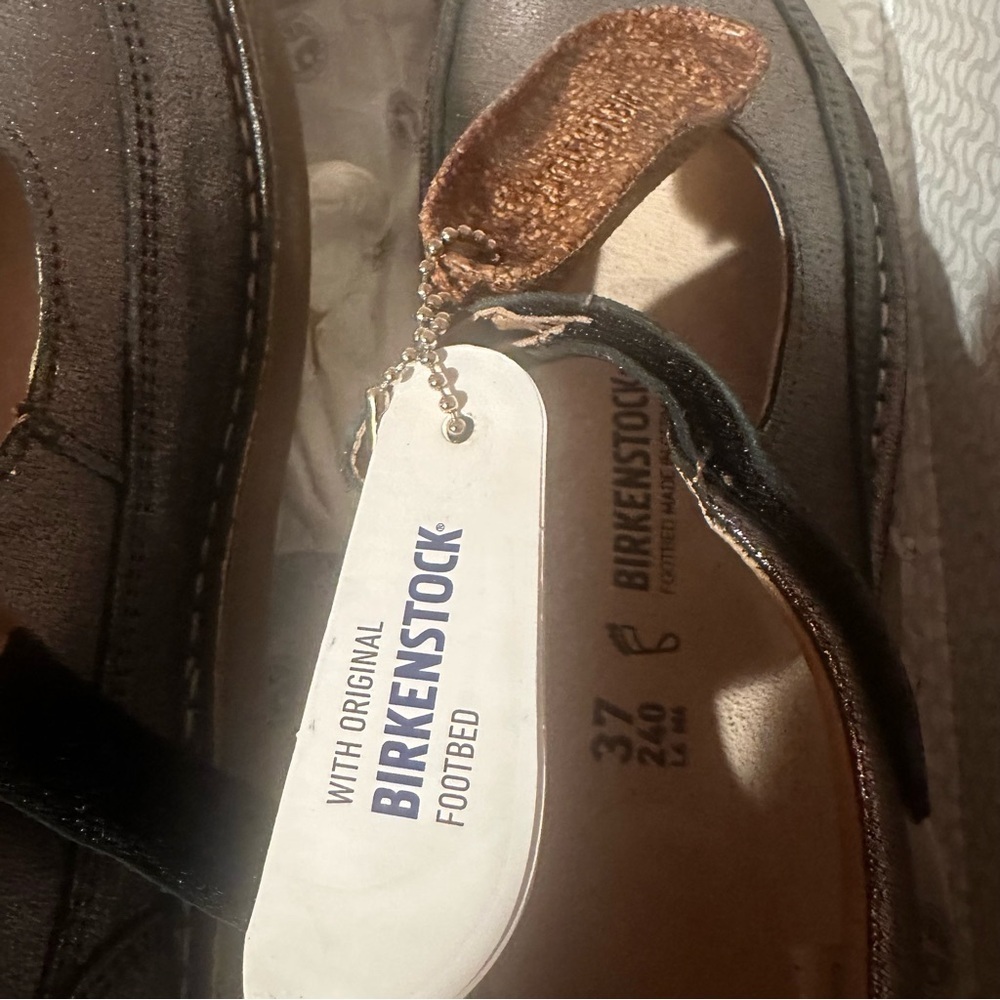 Birkenstock Kids Silver Metallic Mary Jane Shoes “June” NWT - Picture 7 of 7